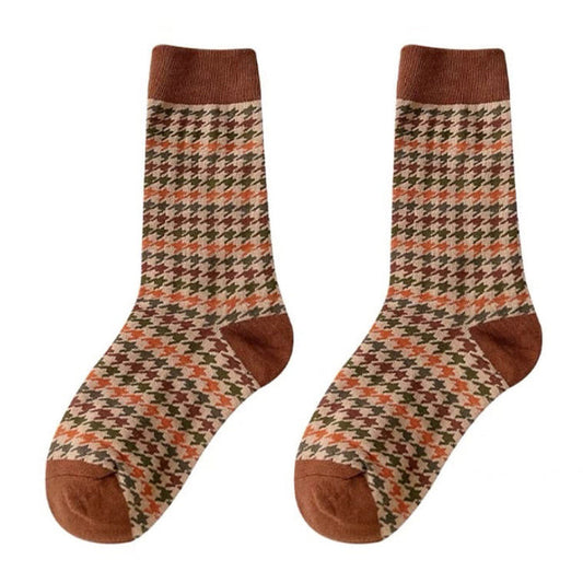 Retro Plaid Pattern Socks