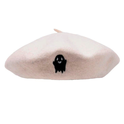 Ghost Embroidered Beret