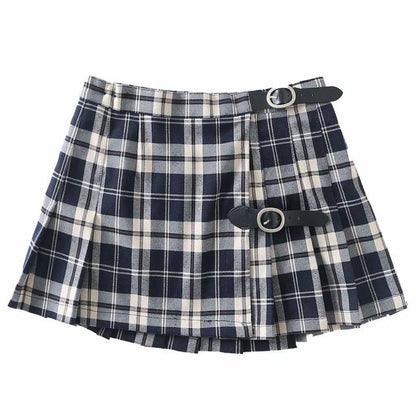 Black Plaid Mini Skirt