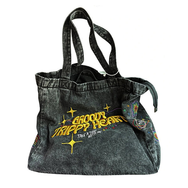 Y2K  Heart Denim Shoulder Bag