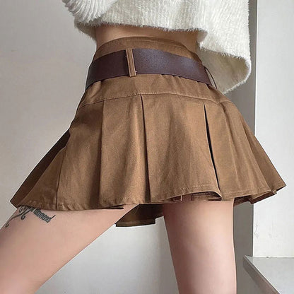 Brown Fashionable Mini Skirt