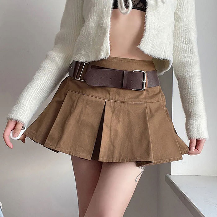 Brown Fashionable Mini Skirt