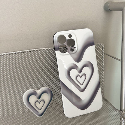 Black with White Heart iPhone Case