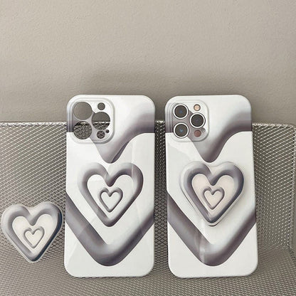 Black with White Heart iPhone Case