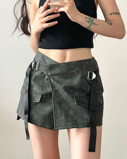 Trendy Belt Wrap Skirt