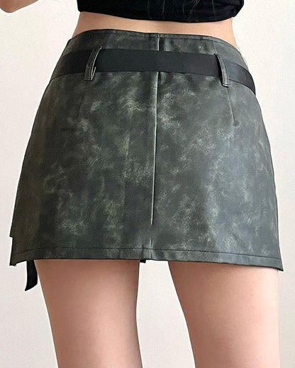 Trendy Belt Wrap Skirt