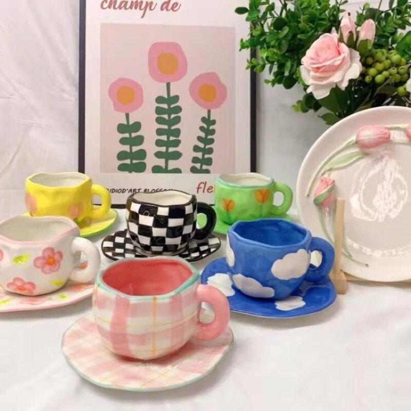 Ceramic Flower Cup And Saucer Set Wonderland Case