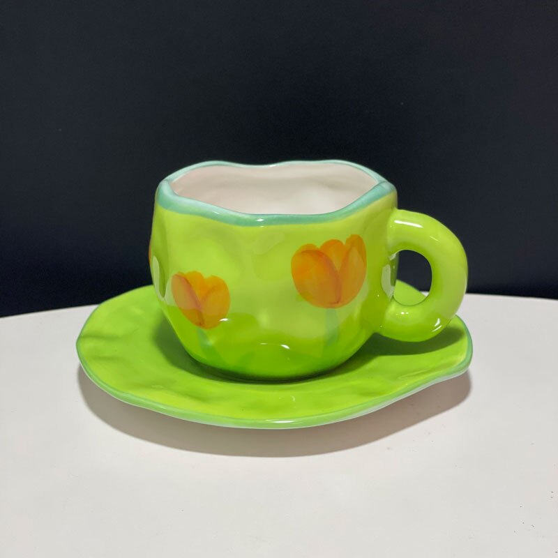 Ceramic Flower Cup And Saucer Set Wonderland Case