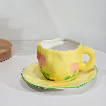 Ceramic Flower Cup And Saucer Set Wonderland Case