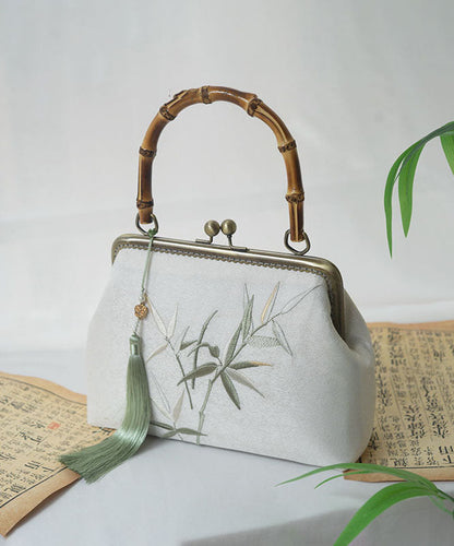Handmade New Chinese Bag Style Tote Bamboo Embroidery