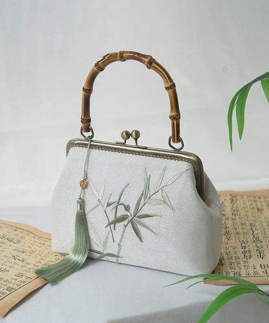 Handmade New Chinese Bag Style Tote Bamboo Embroidery