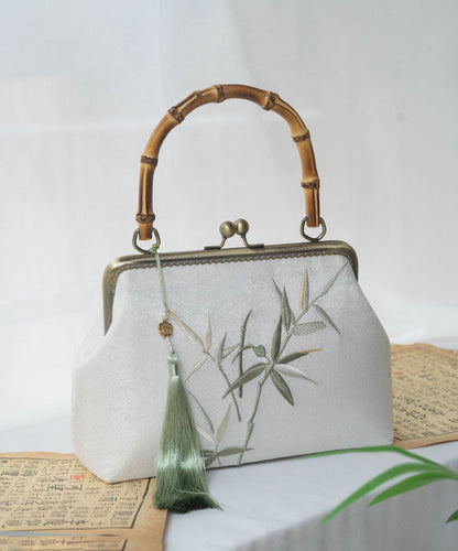 Handmade New Chinese Bag Style Tote Bamboo Embroidery