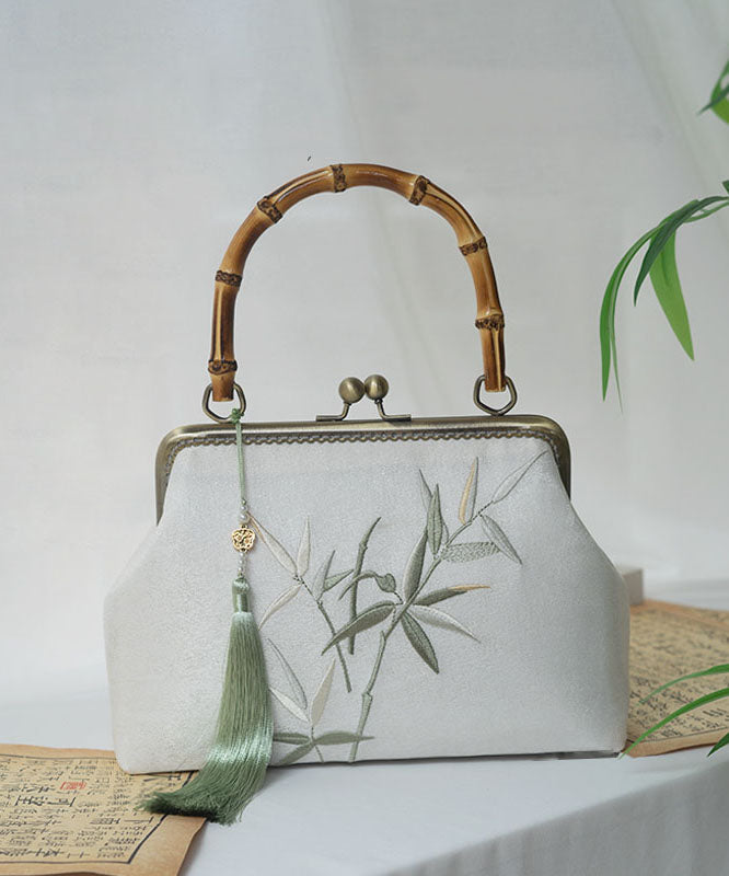 Handmade New Chinese Bag Style Tote Bamboo Embroidery