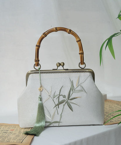 Handmade New Chinese Bag Style Tote Bamboo Embroidery