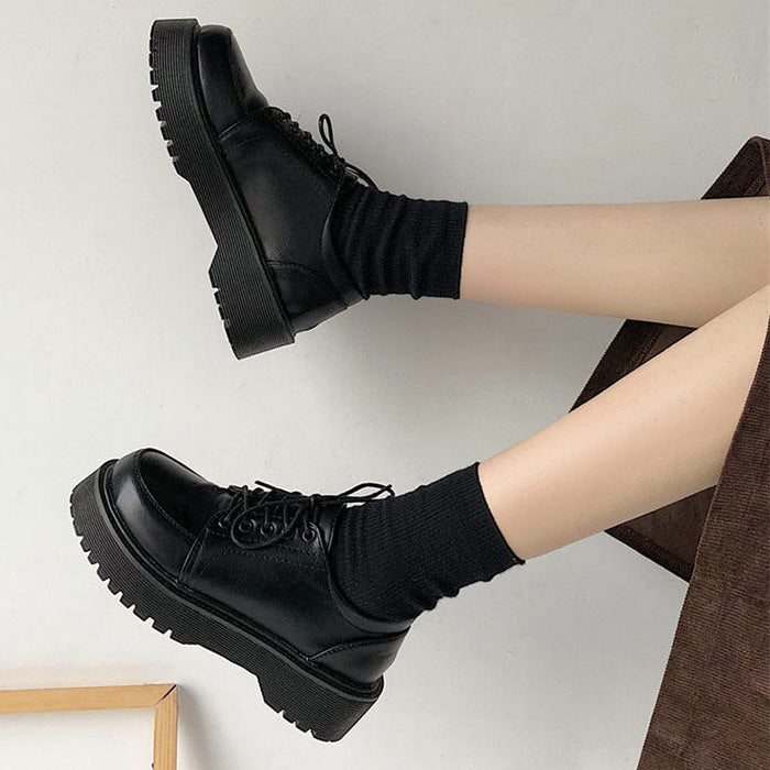 Vintage Leather Platform Boots