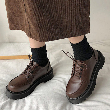 Vintage Leather Platform Boots