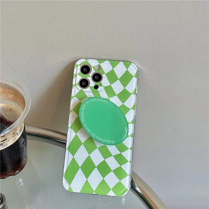 Green Checker iPhone Case