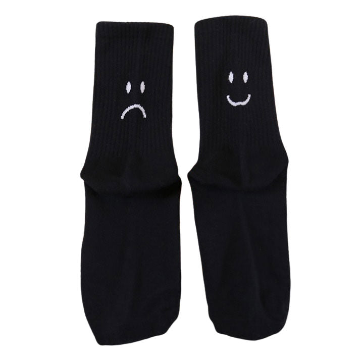 Chaussettes à imprimé visages heureux et tristes