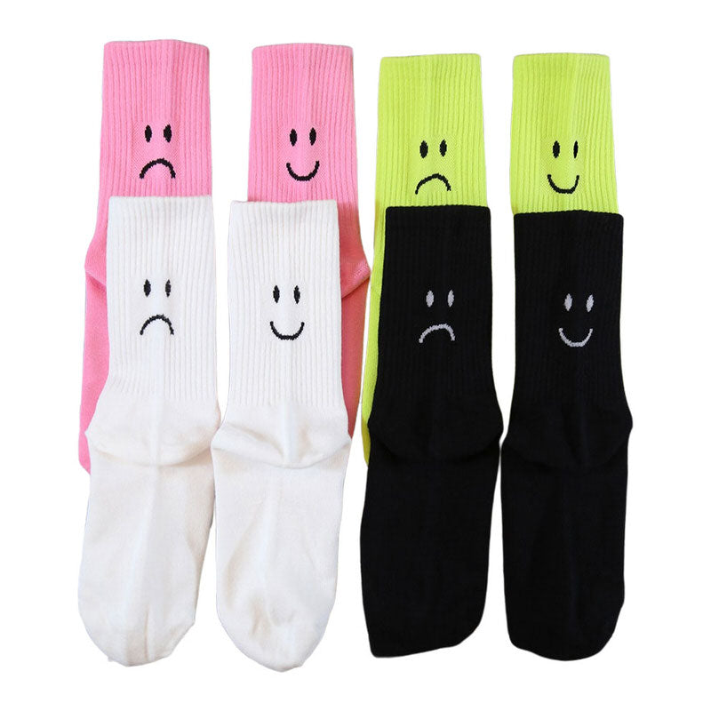 Chaussettes à imprimé visages heureux et tristes