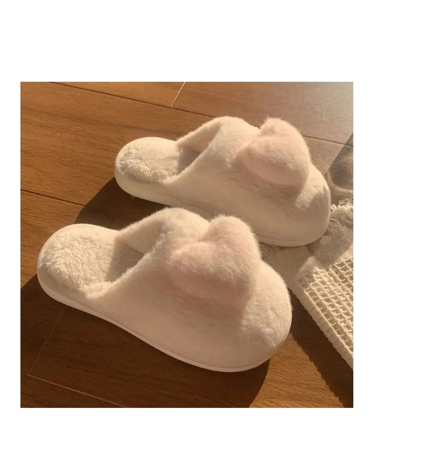 Heart Plush Cotton Slippers