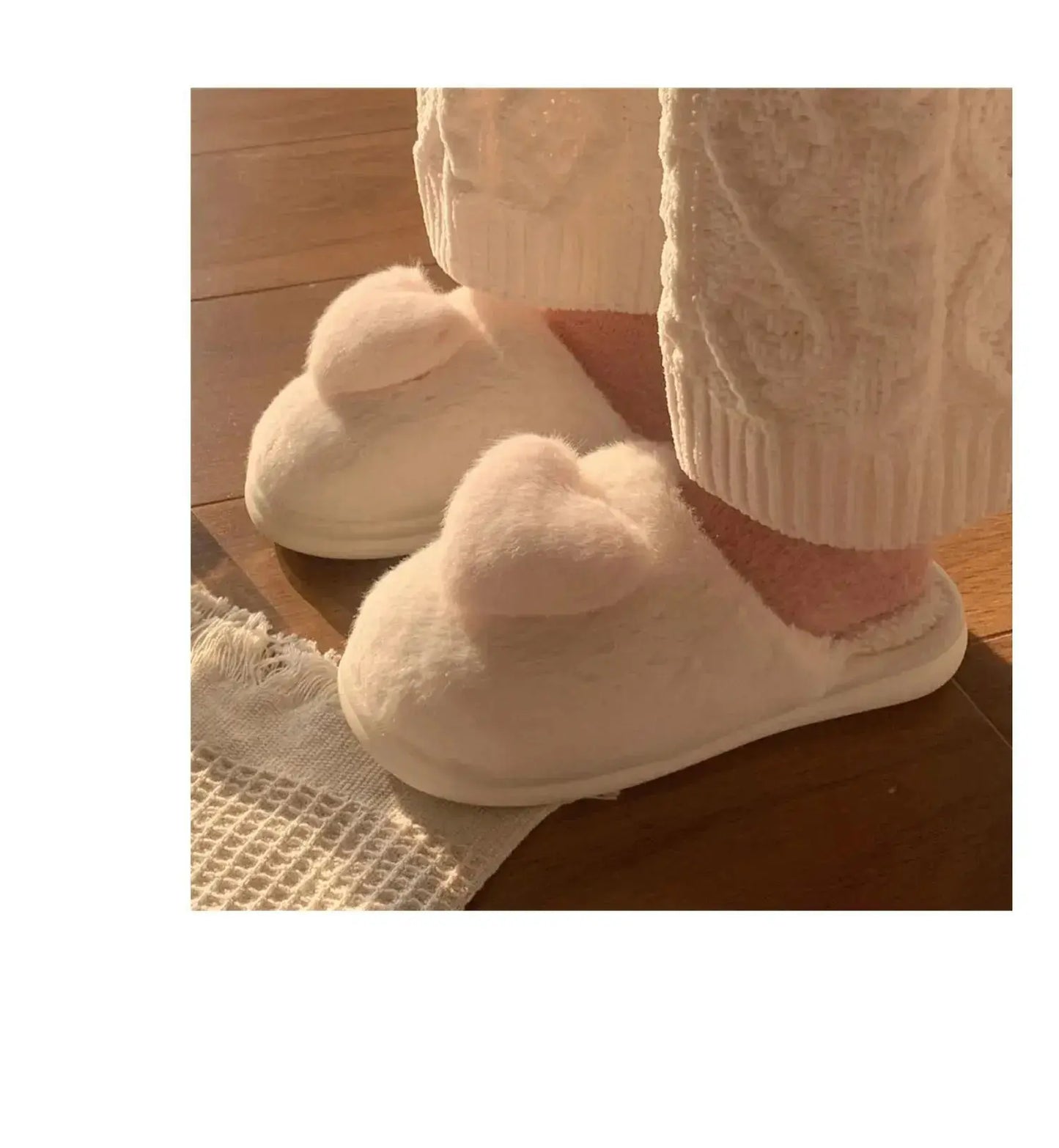 Heart Plush Cotton Slippers