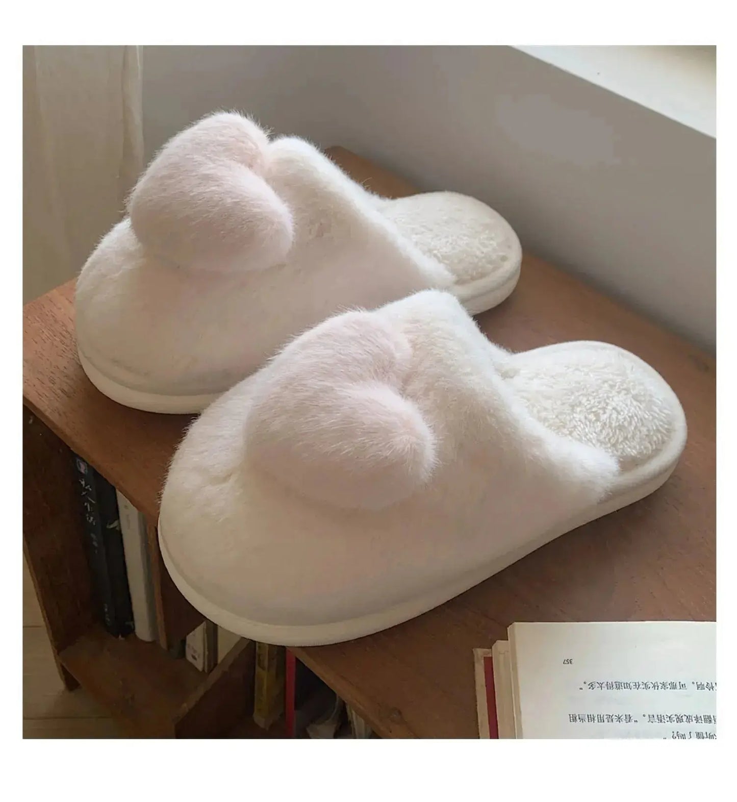 Heart Plush Cotton Slippers