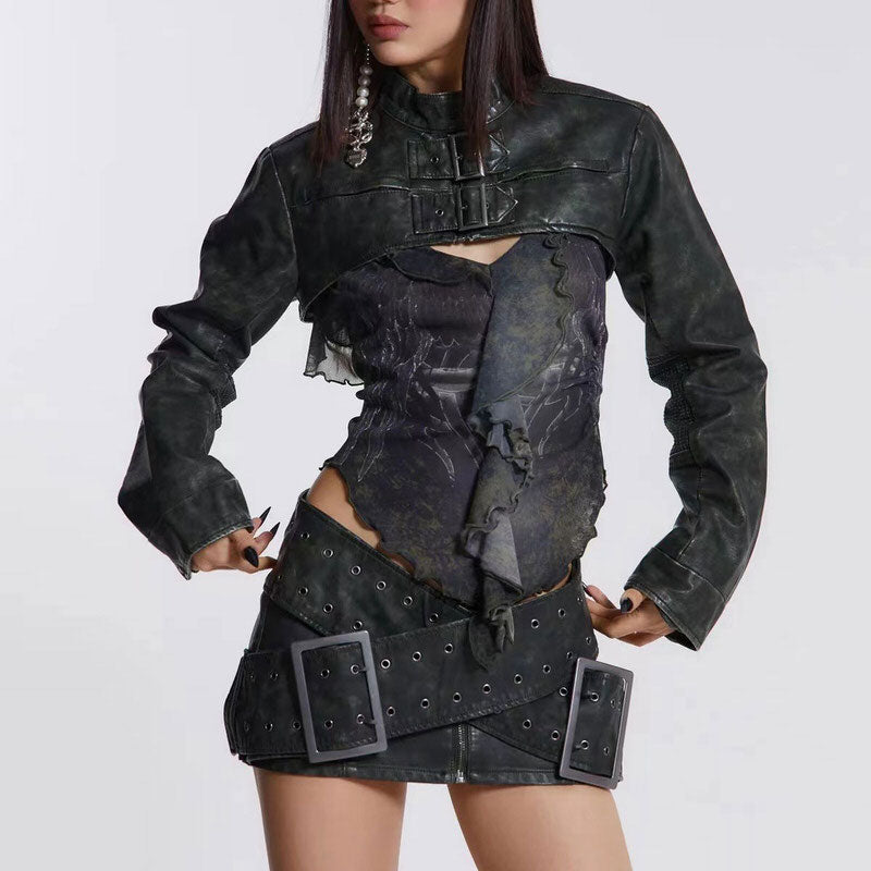 Y2K Buckle Micro Skirt