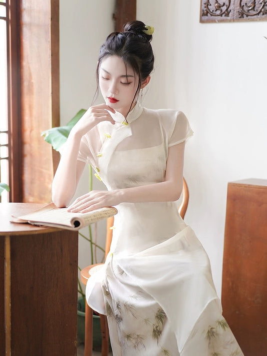 Fairy White Cheongsam Dress