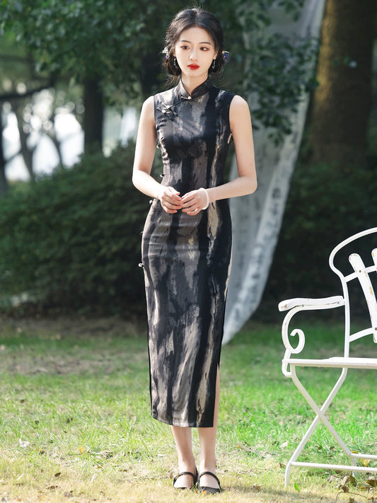 Black Ink Painting Cheongsam