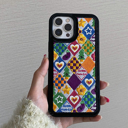 Vintage Heart Embroidery iPhone Case