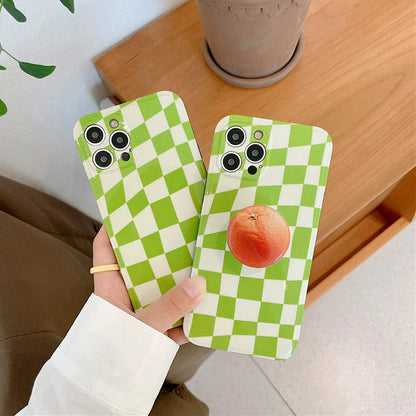 Fruit Green Checkerboard iPhone Case