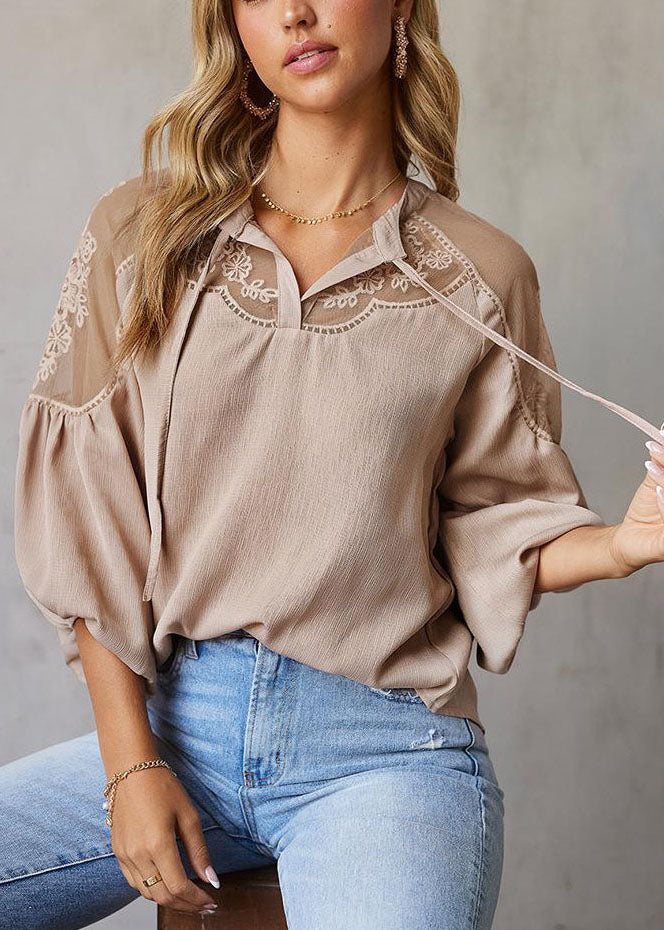 Army Fall Patchwork Chiffon Tulle Italian Top Green