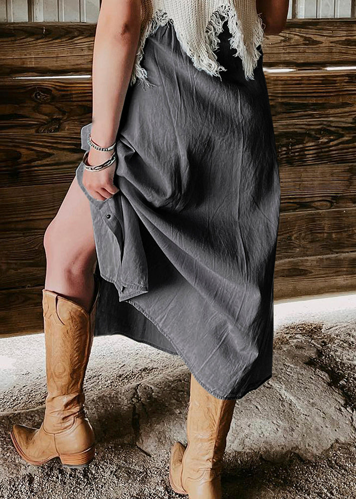 Pockets Denim Summer Skirt Italian Waist Light High Blue