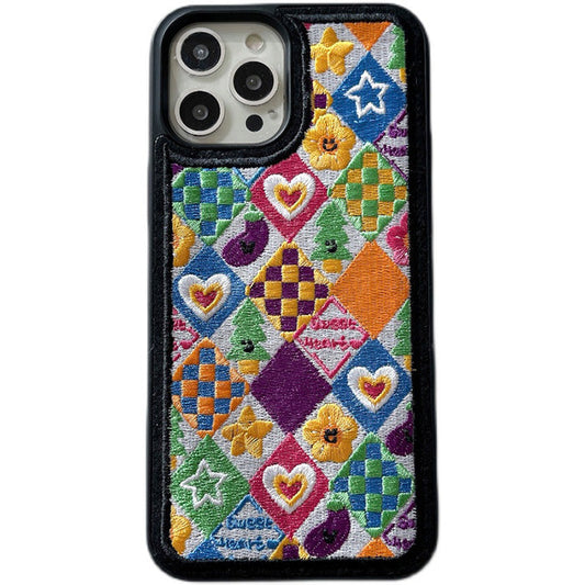 Vintage Heart Embroidery iPhone Case