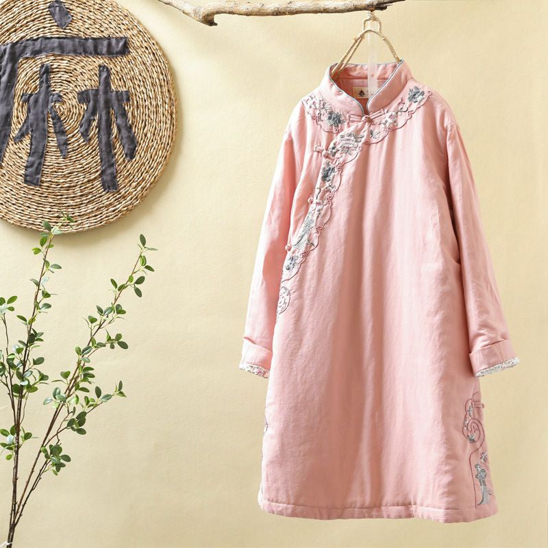 Embroidered Chinese Frog Button Padded Coat