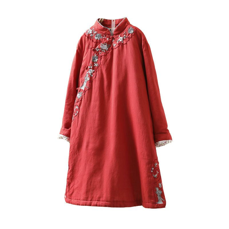 Embroidered Chinese Frog Button Padded Coat