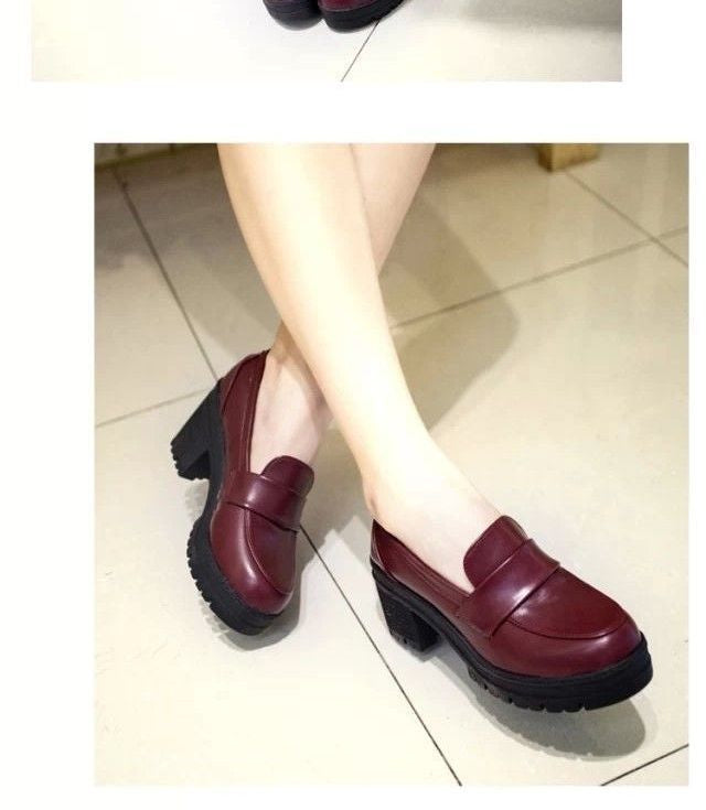 Block-Heel Platform Loafers