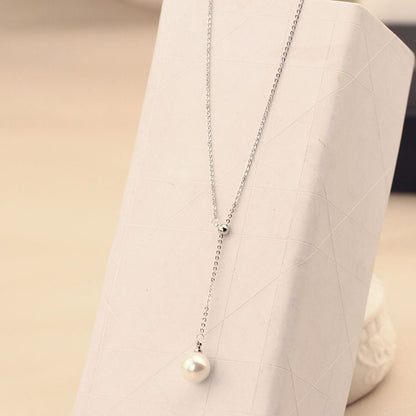 Faux Pearl Drop Necklace