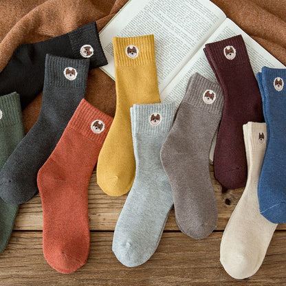 Set Of 5: Jacquard Socks