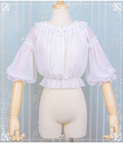 Lolita 3/4-Sleeve Chiffon Blouse