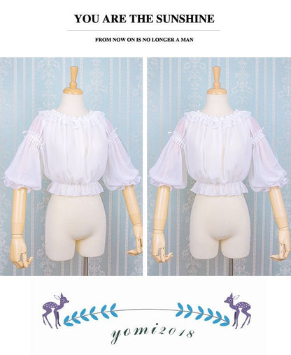 Lolita 3/4-Sleeve Chiffon Blouse