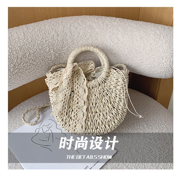 Top Handle Woven Crossbody Bag