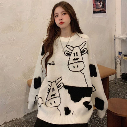 Cow Print Sweater