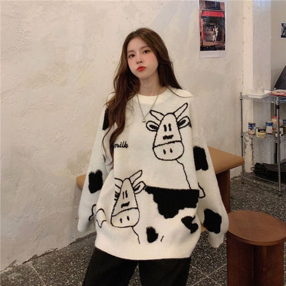 Cow Print Sweater