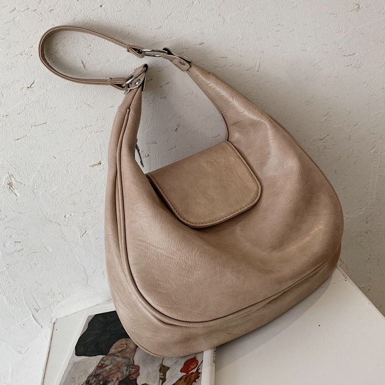 Plain Faux Leather Shoulder Bag