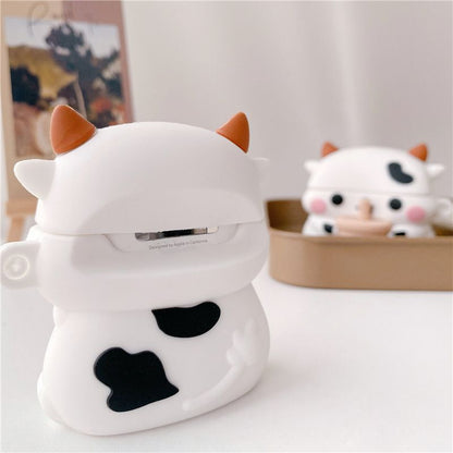 Cow Holding Bubble Tea AirPods Earphone Case Skin