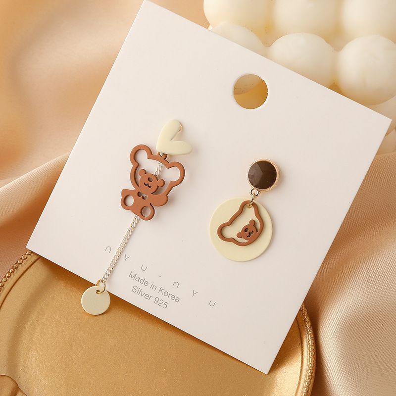 Bear Asymmetrical Dangle Earring Egirldoll