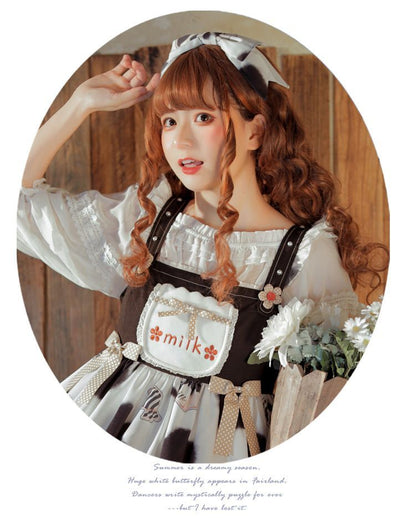 Lolita Cow Print Overall Dress