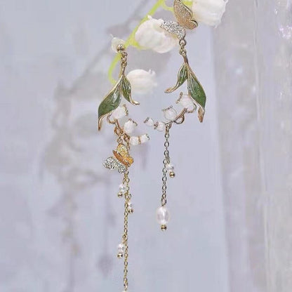 Flower Alloy Dangle Earring