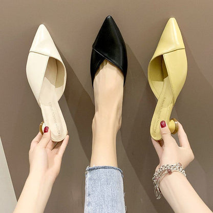 Pointed Kitten Heel Mules